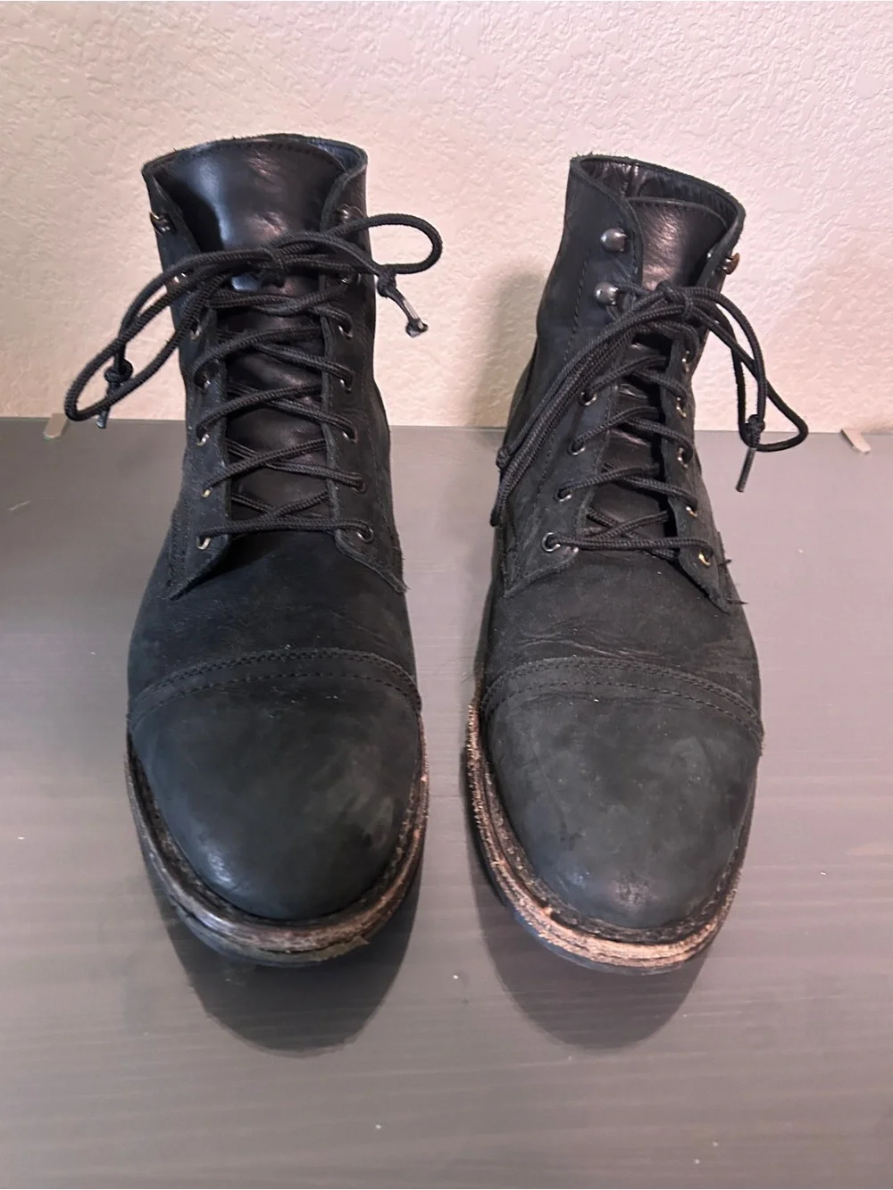 Thursday Boot Company Black Men's Lace-Up Cap-Toe Boots